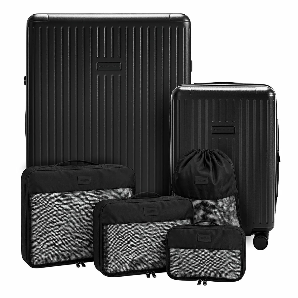 Globite Durable 2-Piece Luggage Set with 4 Packing Cubes Black Polycarbonate - Image 13