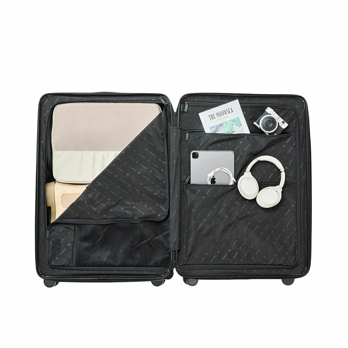 Globite Durable 2-Piece Luggage Set with 4 Packing Cubes Black Polycarbonate - Image 20