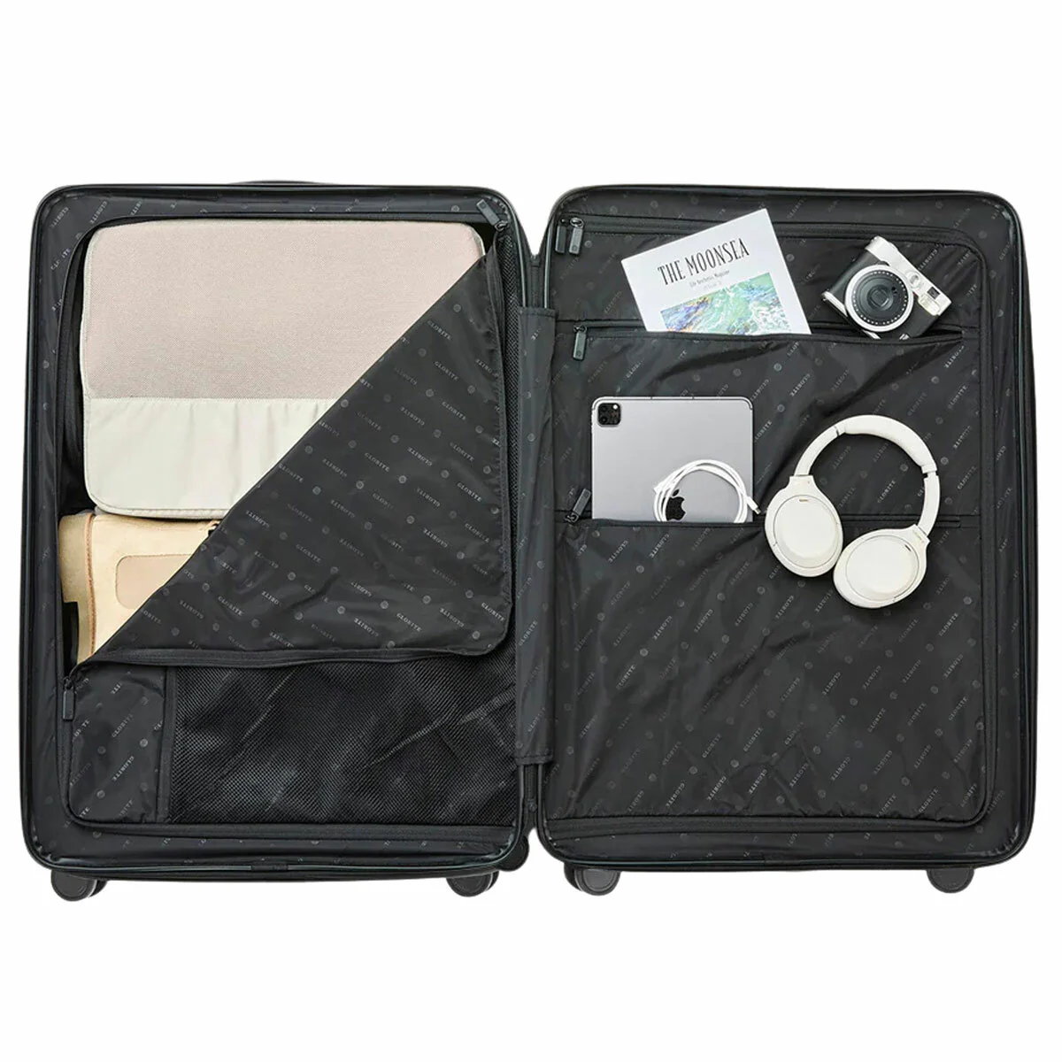 Globite Durable 2-Piece Luggage Set with 4 Packing Cubes Black Polycarbonate - Image 6
