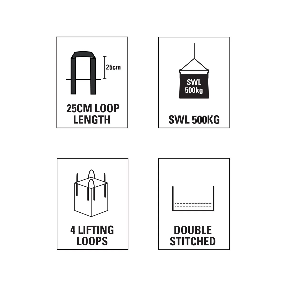 Gorilla Bulk Lifting Bag - 60 x 60 x 80cm - Polypropylene - 500kg Capacity - Image 2