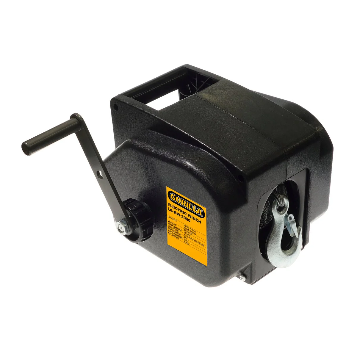 Gorilla 12V Electric Winch - 500kg Capacity - 9m Wire Rope - Black - Image 2