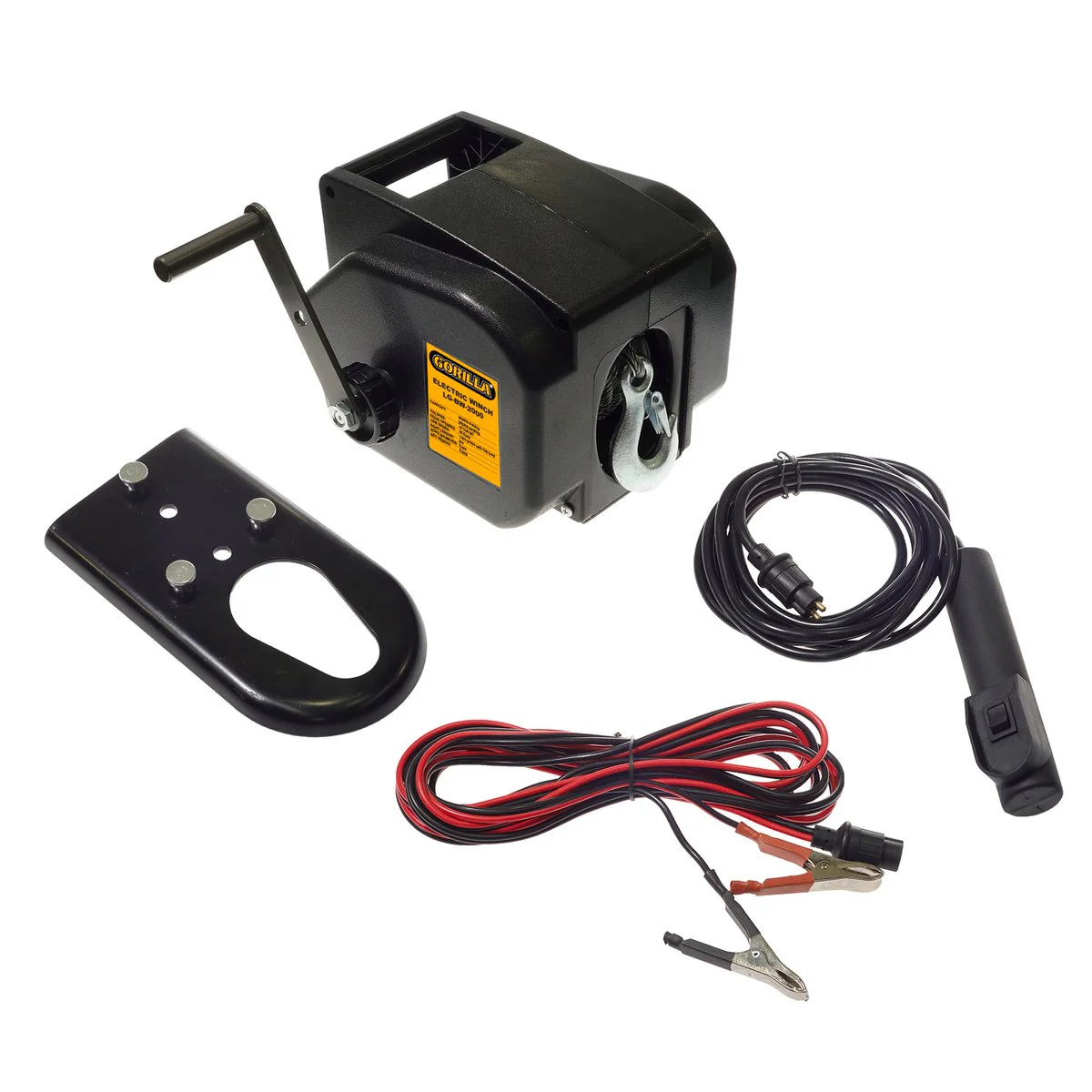 Gorilla 12V Electric Winch - 500kg Capacity - 9m Wire Rope - Black - Image 3