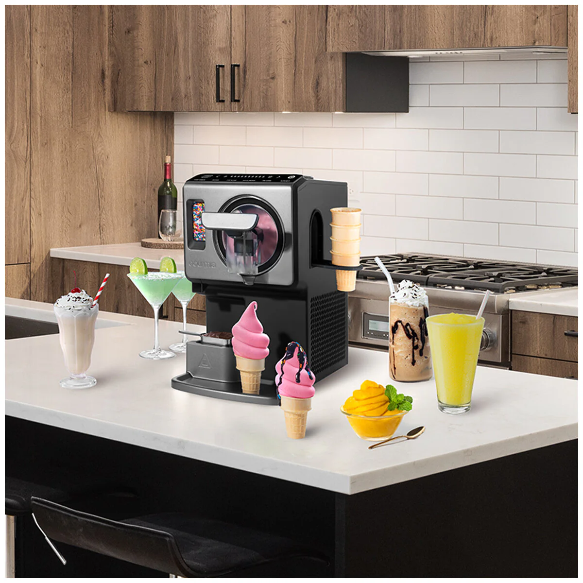 Gourmia Soft Serve Maker GSI1020 Capacity 2L 240W Black Grey Easy Use - Image 9
