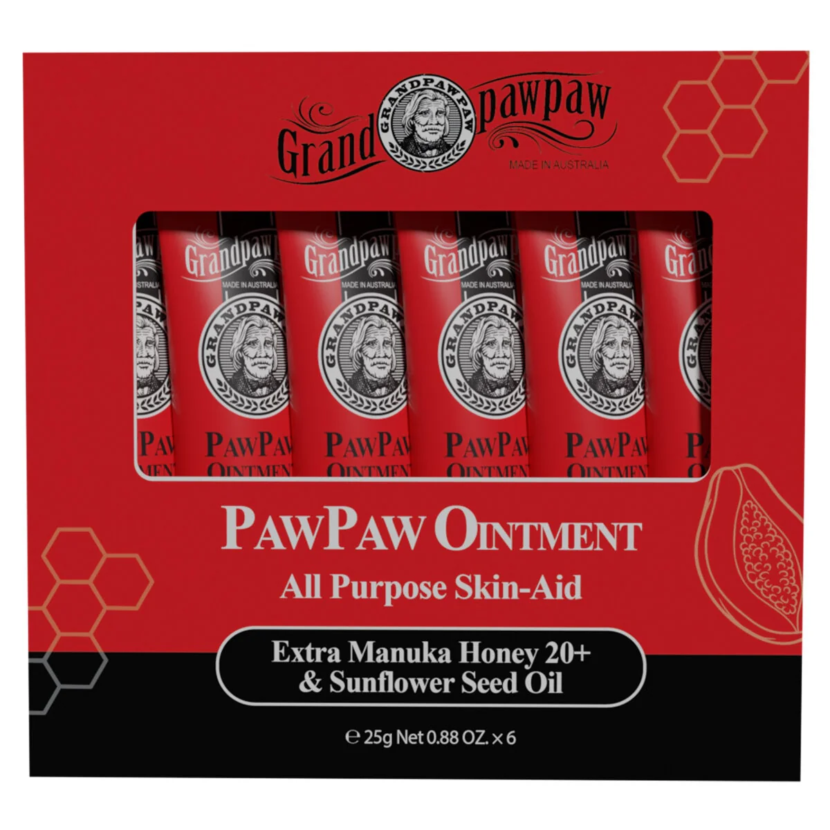 Grandpawpaw Pawpaw Ointment 6 x 25g Soothing Salve GPP00130-GB