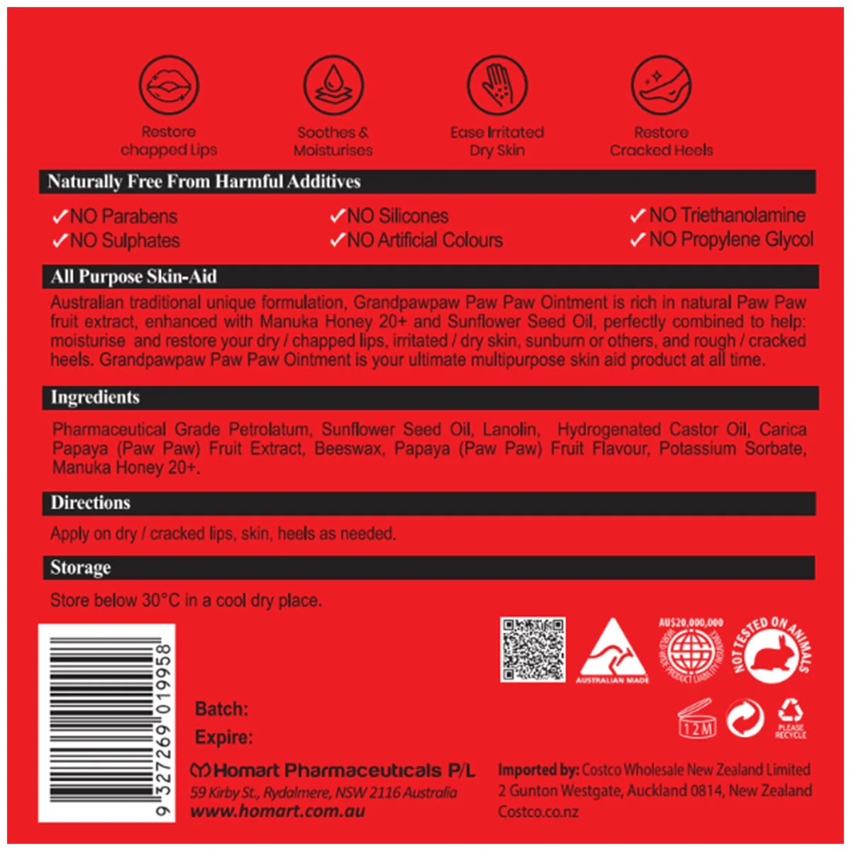 Grandpawpaw Pawpaw Ointment 6 x 25g Soothing Salve GPP00130-GB - Image 2