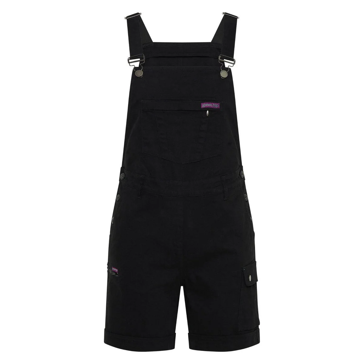 Green Hip All Women Shortalls Black Size 16 - Adjustable Waist - UPF 50+