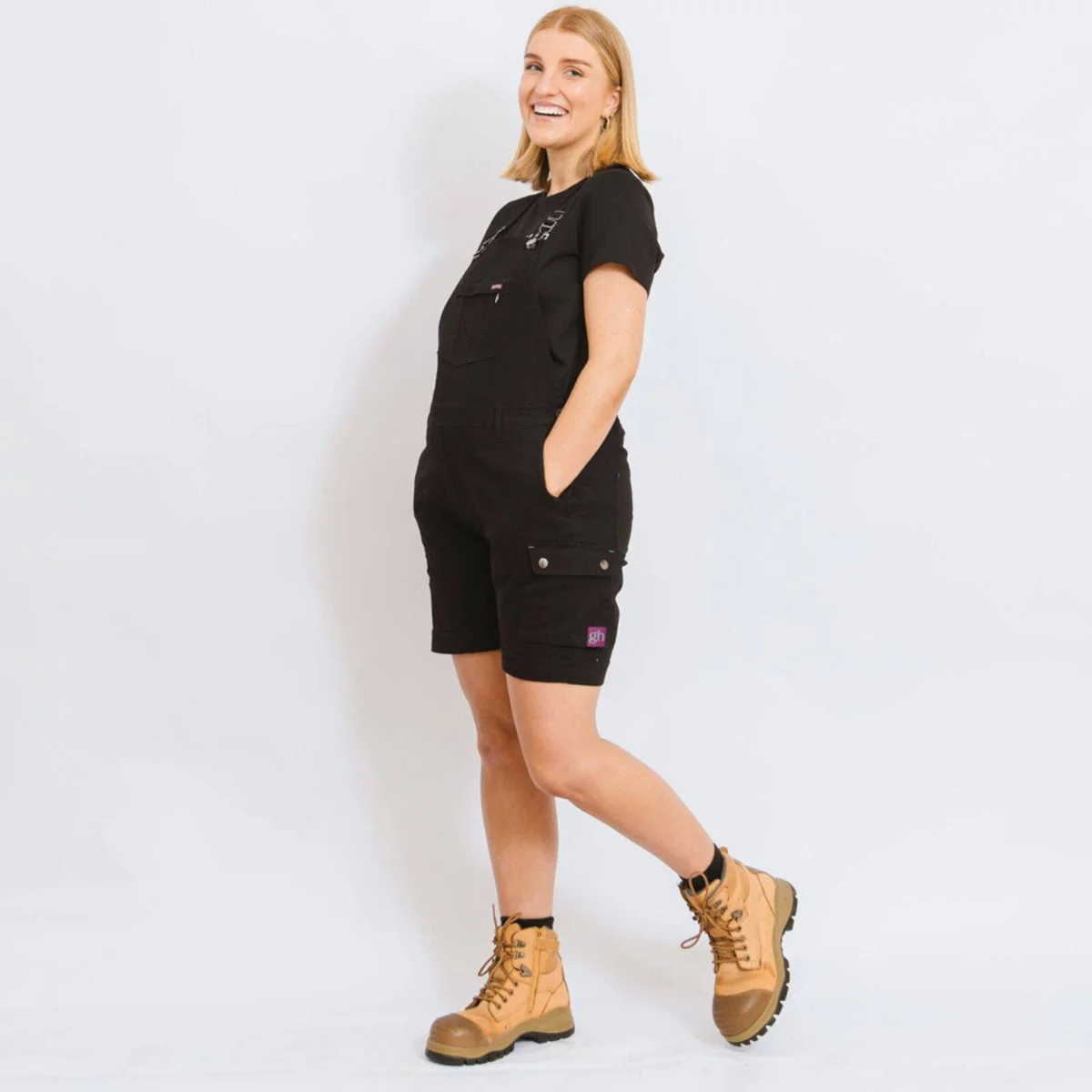 Green Hip All Women Shortalls - Size 20 - Black - Adjustable - UPF 50+ - Image 4