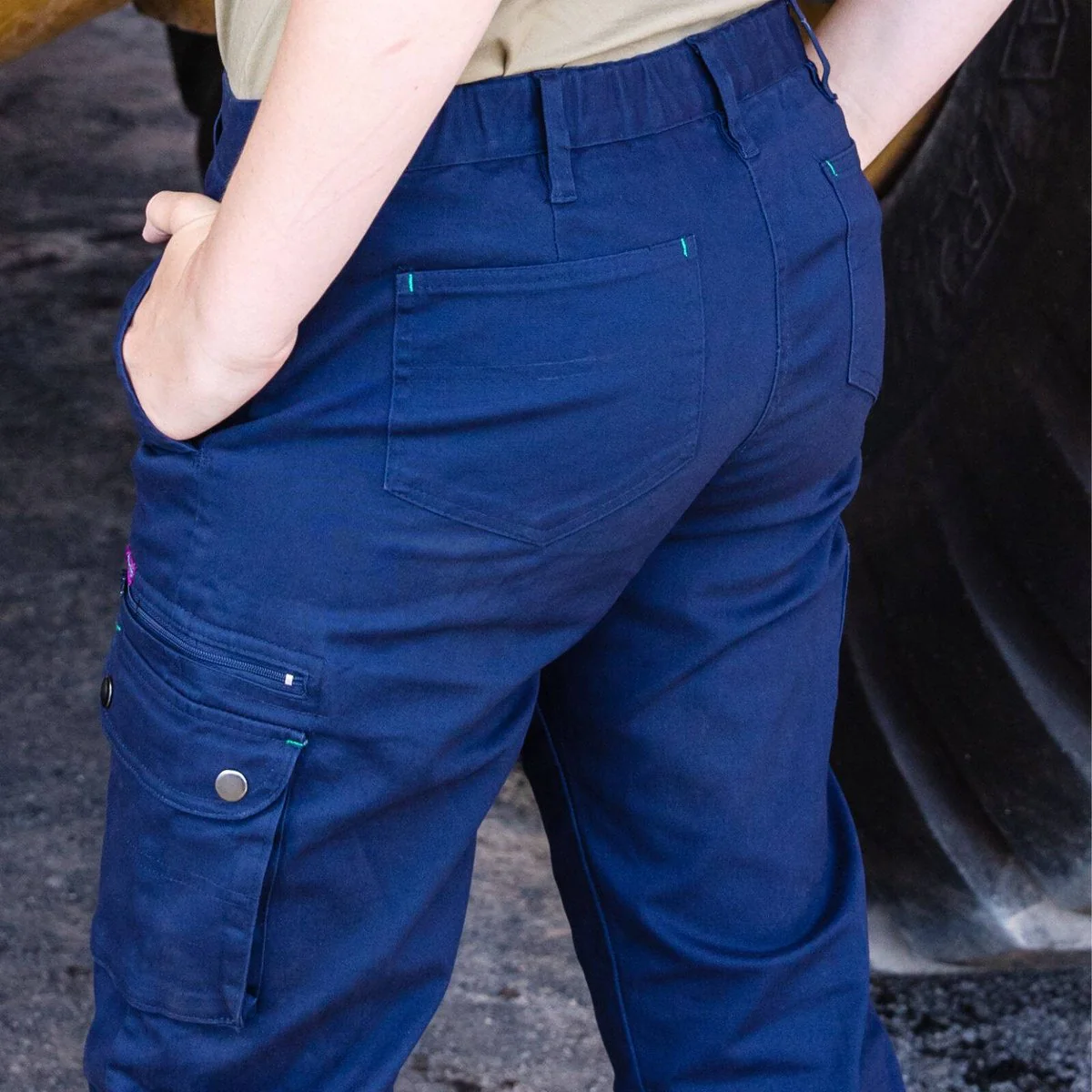 Green Hip Give Cargo Pants Blue Size 8 - Straight Leg - UPF 50+ - Elastic Waistband - Image 3