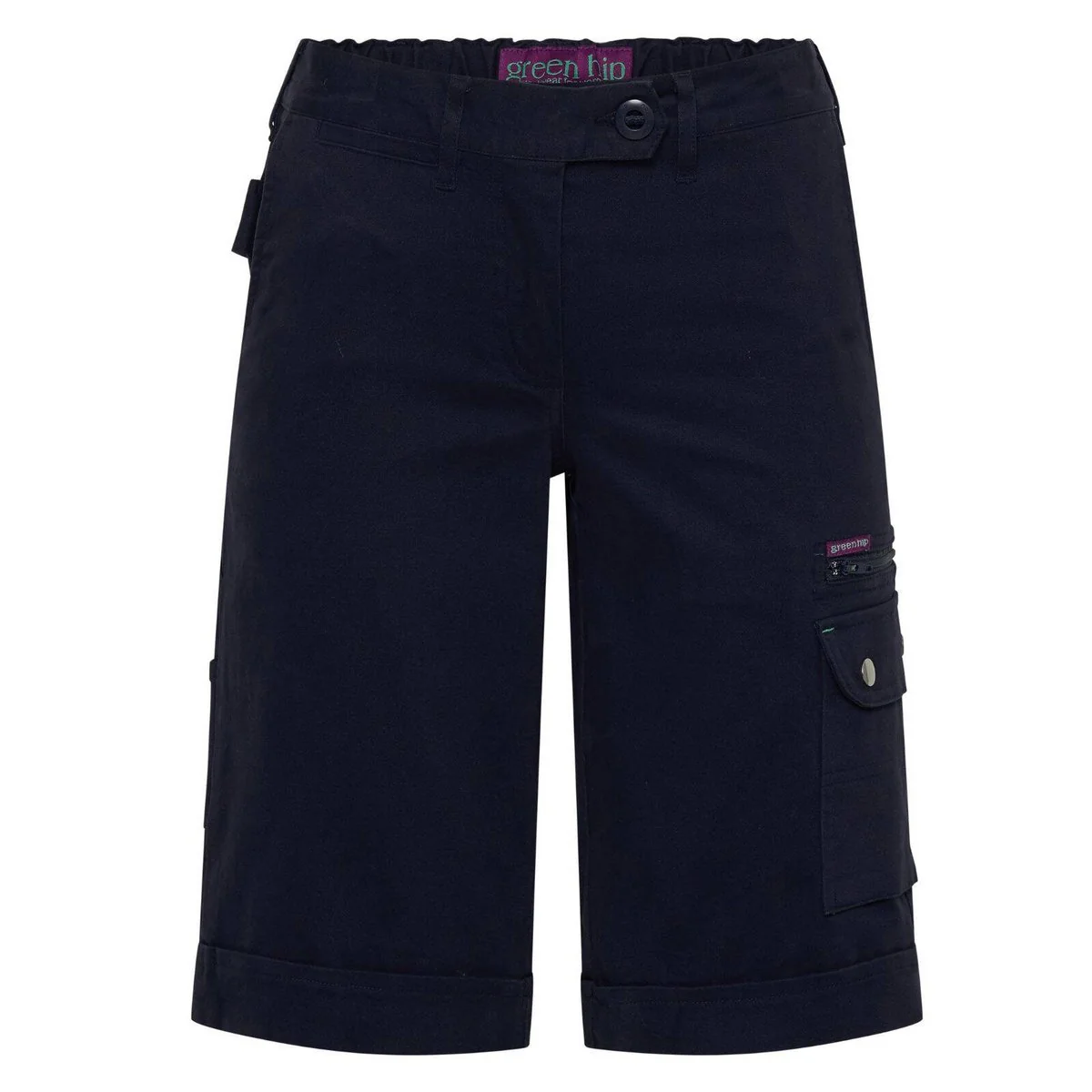 Green Hip Give Cargo Shorts - Size 6 - Black - Lightweight - Multiple Pockets