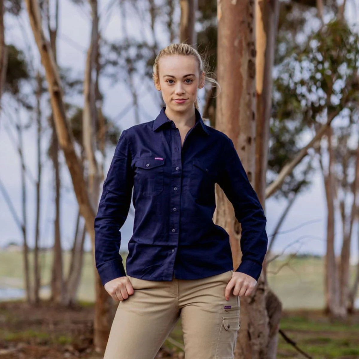 Green Hip Long Sleeve Shirt - Size 6 - Navy Blue - UPF 50+ Sun Protection - Image 2