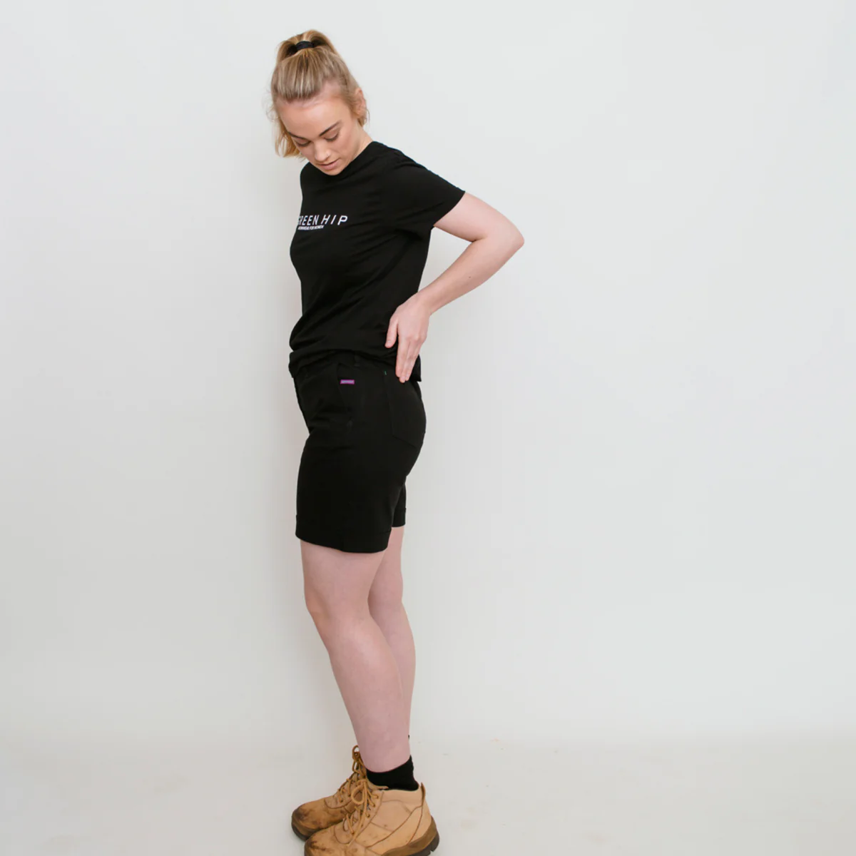 Green Hip Original Shorts - Size 14 - Black - High-Waisted - UPF 50+ - Image 4