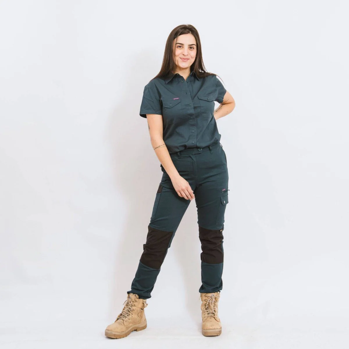 Green Hip Skinny Flex Pants - Gardener Green - Size 18 - UPF 50+ - Adjustable Length - Image 2