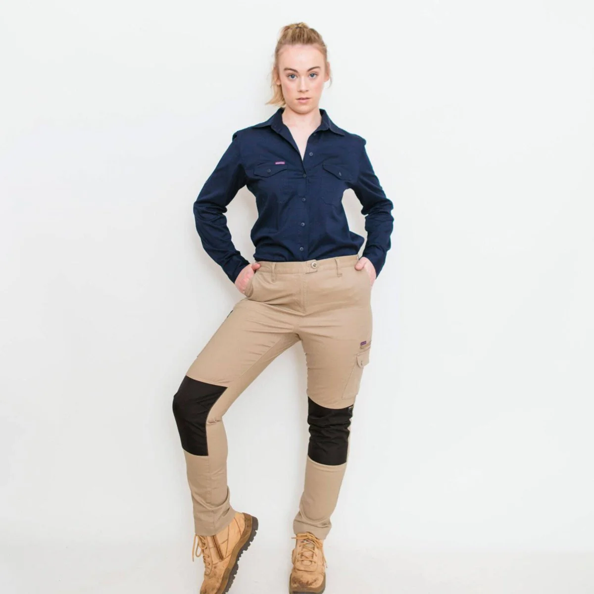 Green Hip Skinny Flex Pants - Khaki - Size 12 - High Rise - UPF 50+ - Utility Pockets - Image 2