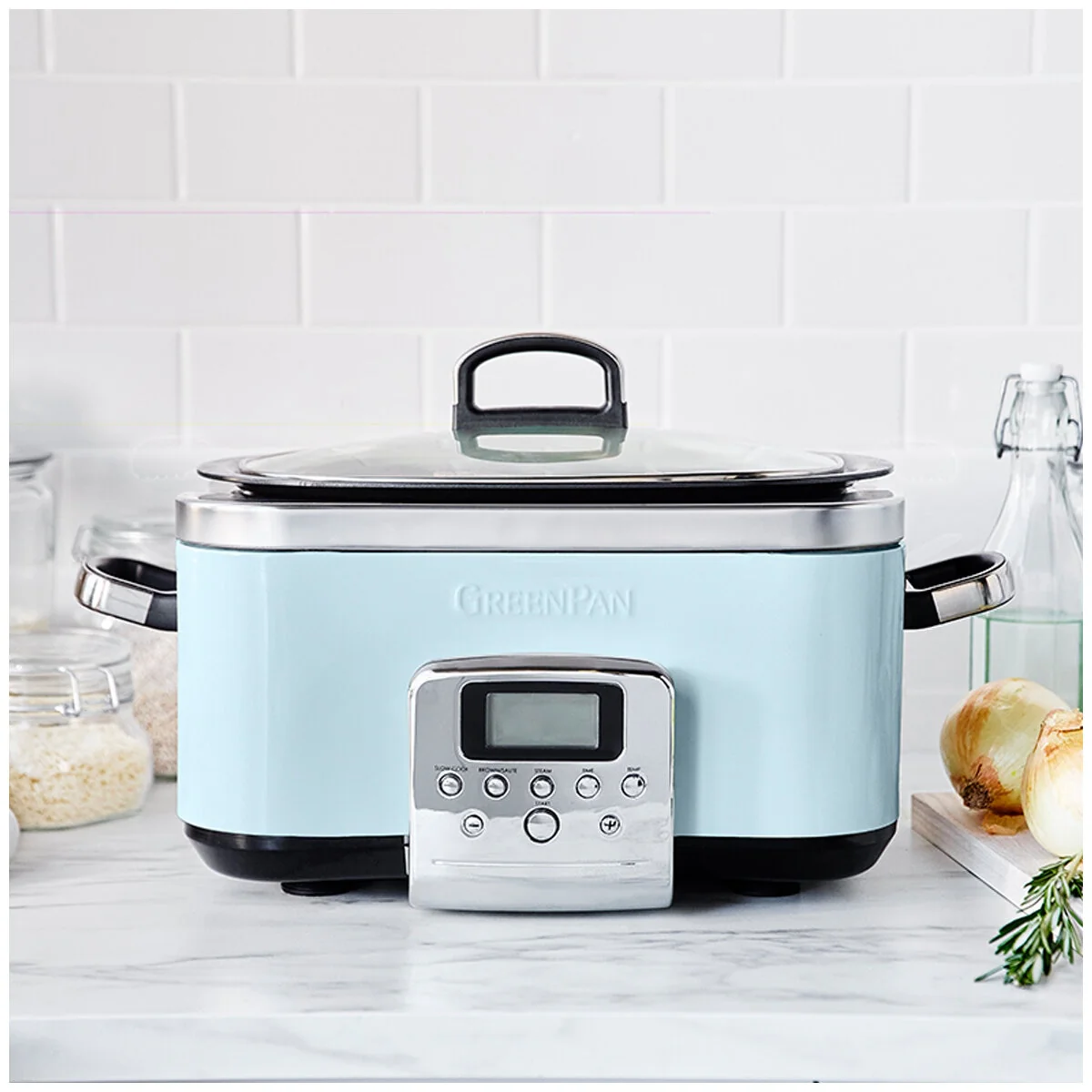 GreenPan 6L Slow Cooker Capacity CC005725-003 Blue Haze - Image 3
