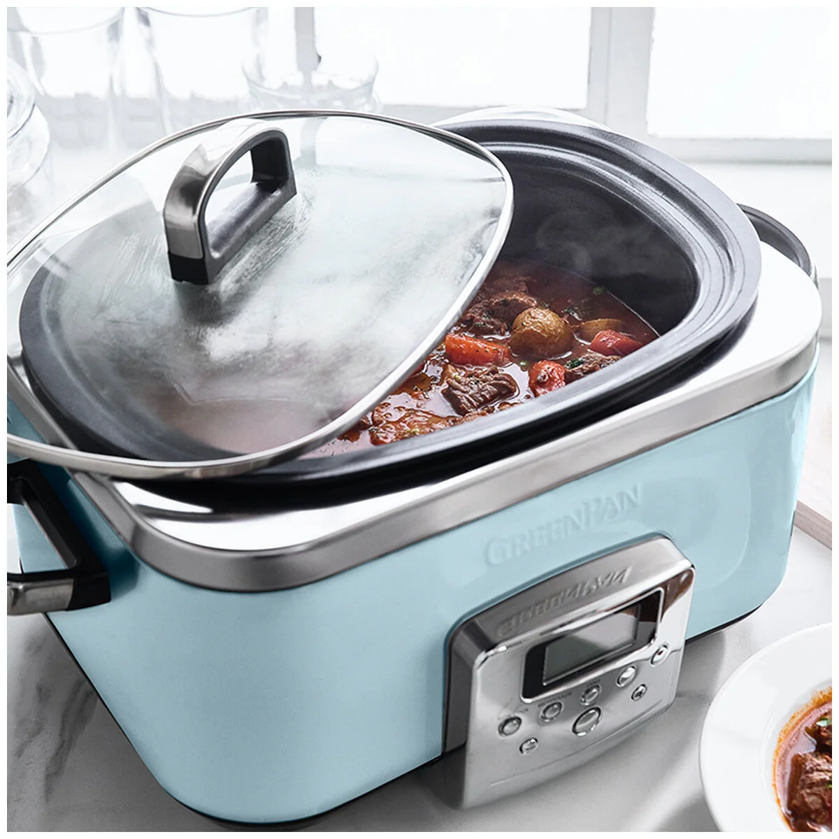 GreenPan 6L Slow Cooker Capacity CC005725-003 Blue Haze - Image 6