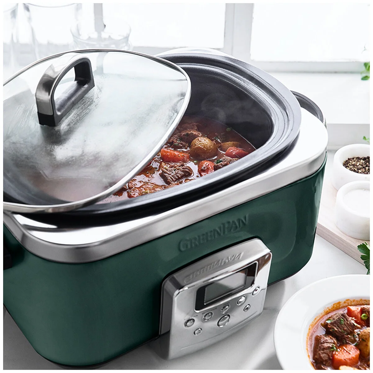 GreenPan 6L Slow Cooker CC009380-001 Pine Green PFAS-Free - Image 8