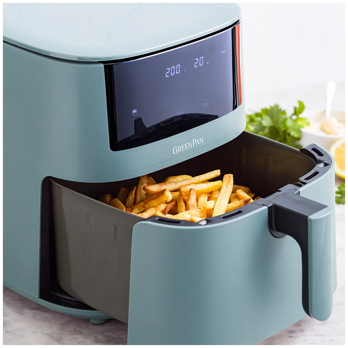 GreenPan Bistro 7.2L Capacity Air Fryer CC009006-001 Smokey Sky Blue - Image 5