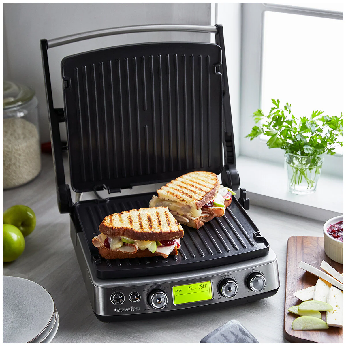GreenPan Multifunctional 7-in-1 Contact Grill CC006847-001 Stainless Steel - Image 6