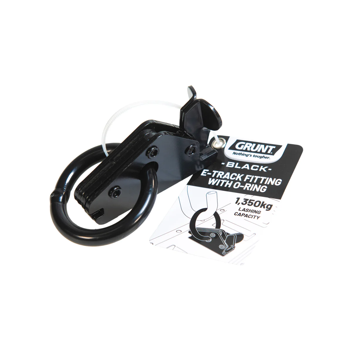 Grunt 50mm Black O Ring E Track Fitting - Heavy-Duty Cargo Securement - Image 3