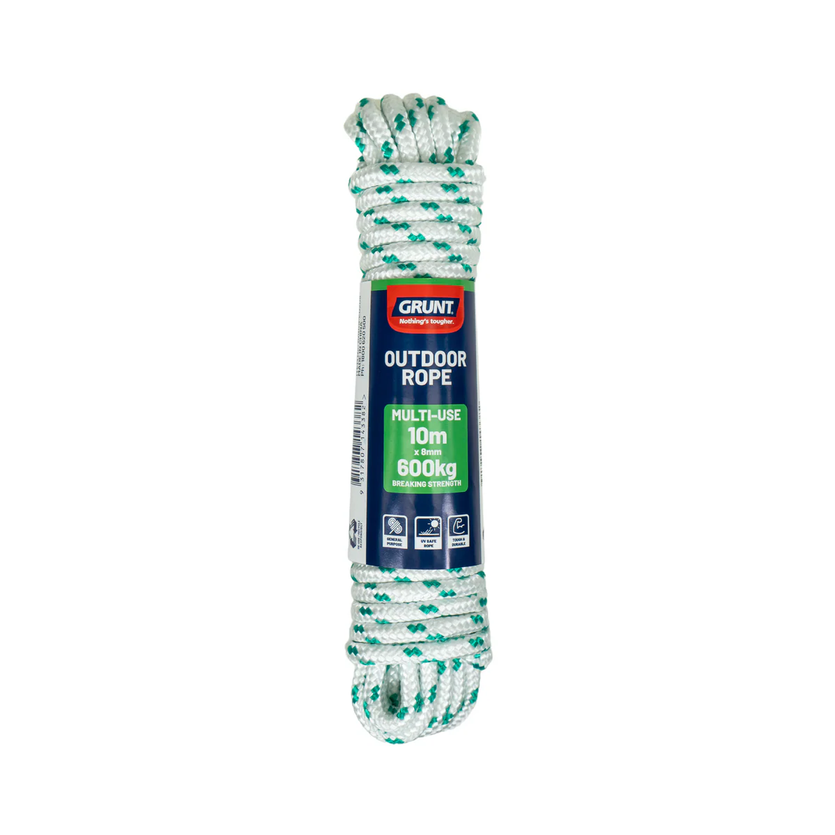 Grunt Outdoor Rope 8mm x 10m PP Multi-Filament UV Safe Durable