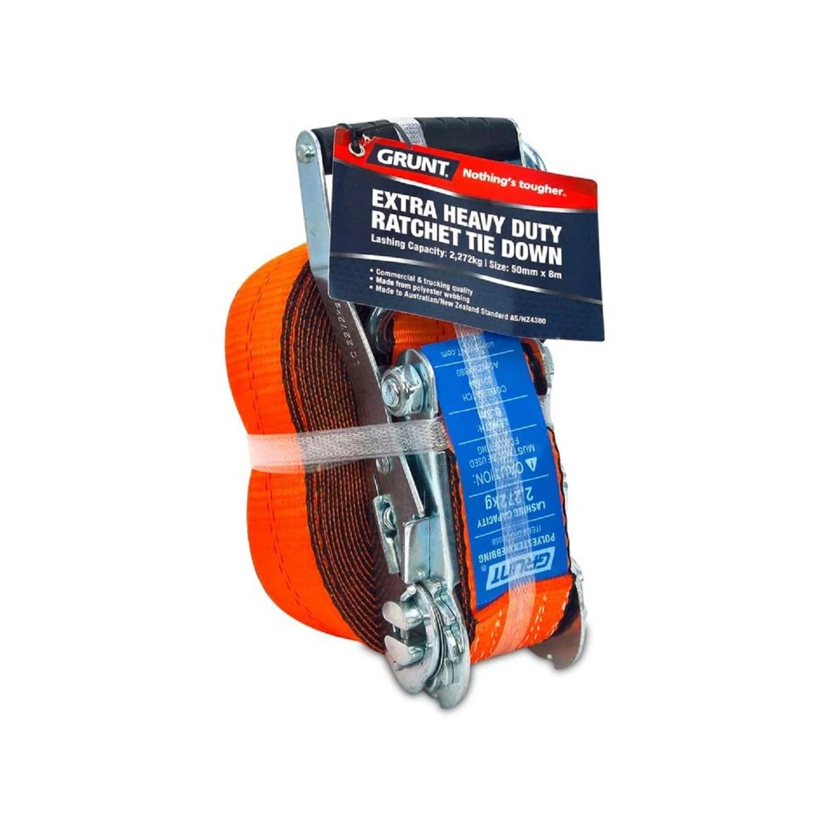 Grunt Ratchet Tie Down - 50mm x 8m - Polyester - Heavy Duty