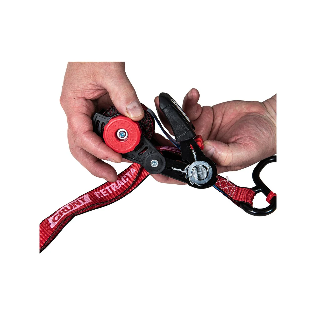 Grunt Retractable Tie Down - 25mm x 3.5m - Polyester - UV Safe - 2 Pack - Image 5