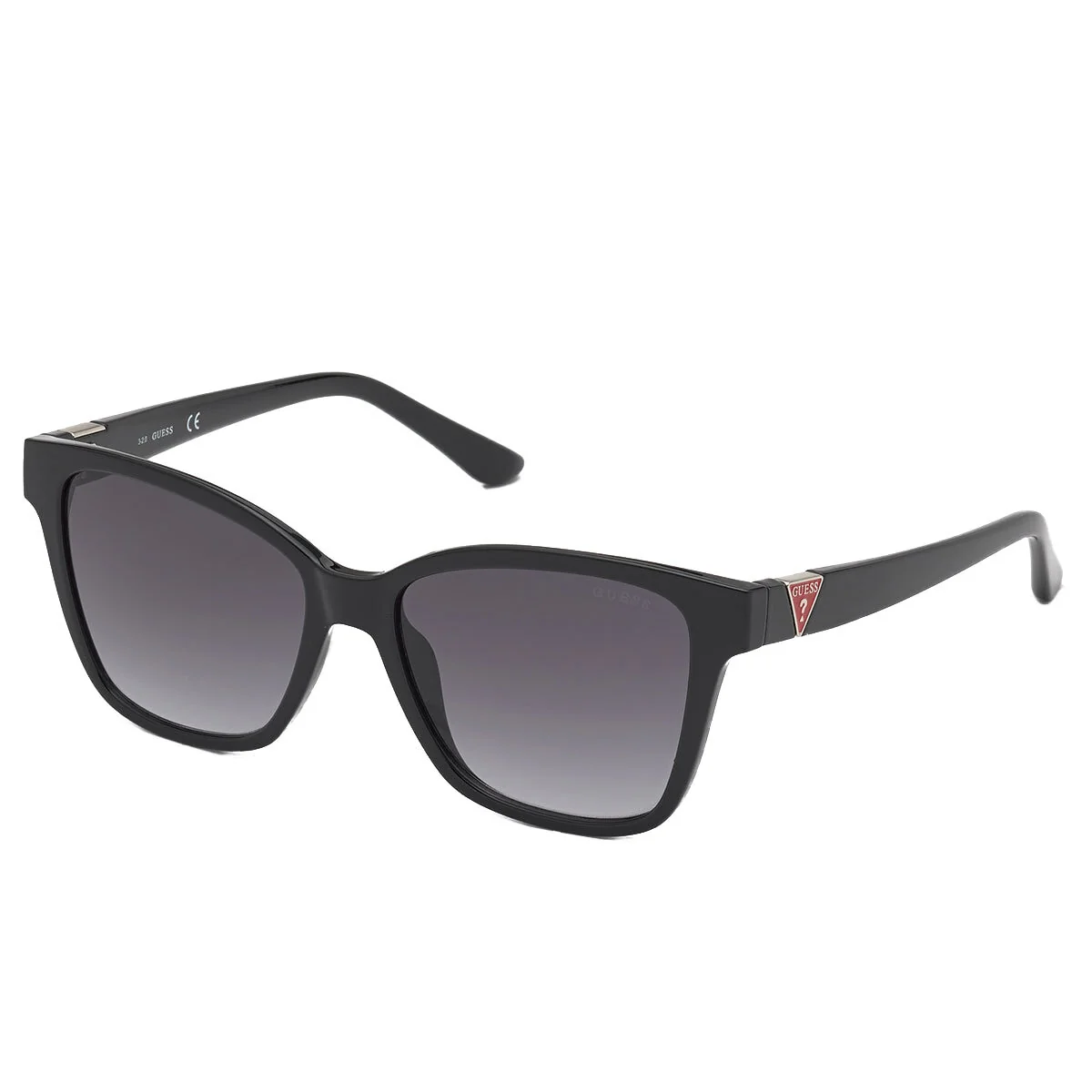GUESS GU7776 Stylish Women's Square Sunglasses Shiny Black Gradient Smoke