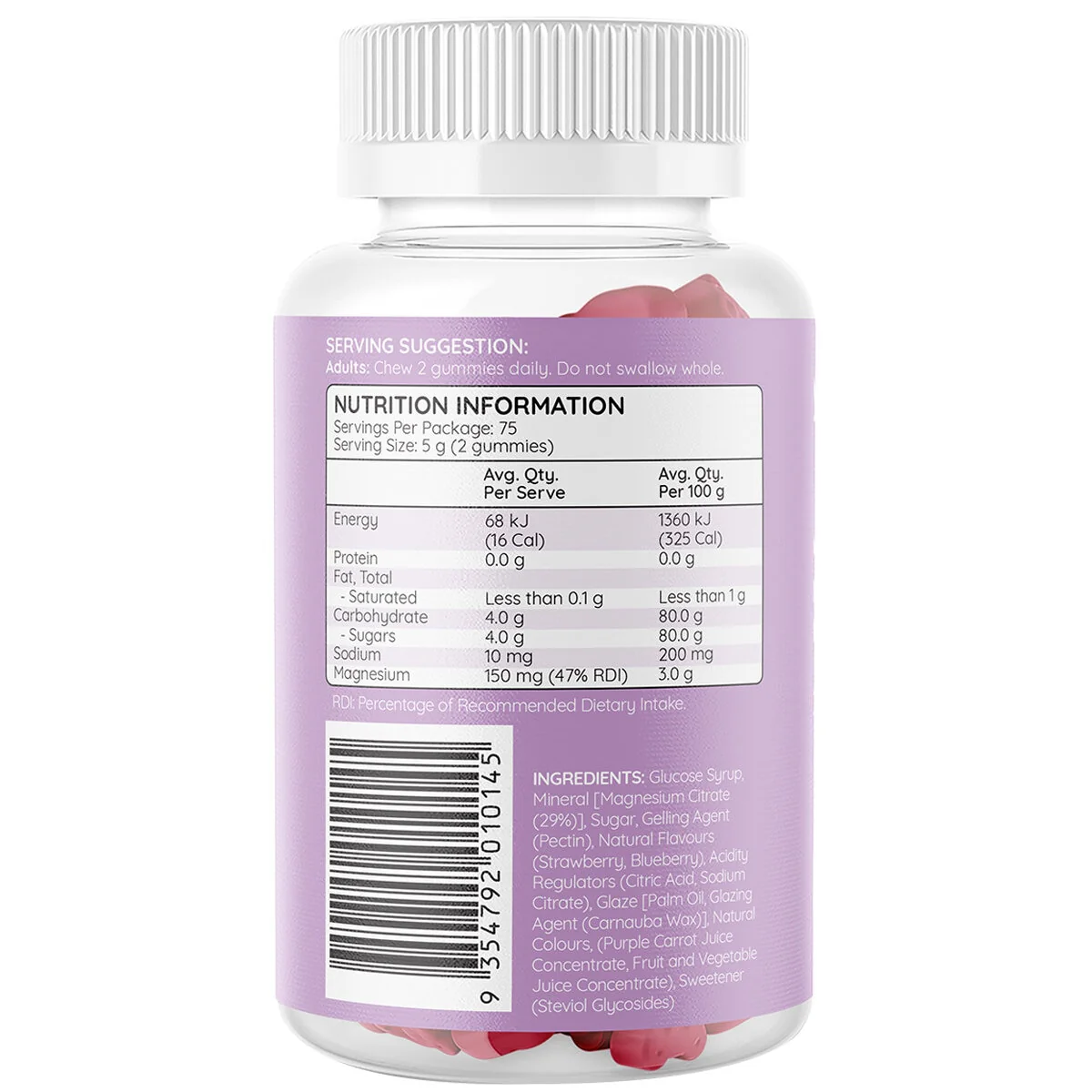 Haircarebear Magnesium 150mg Gummies 150 Count Berry Flavour - Image 2