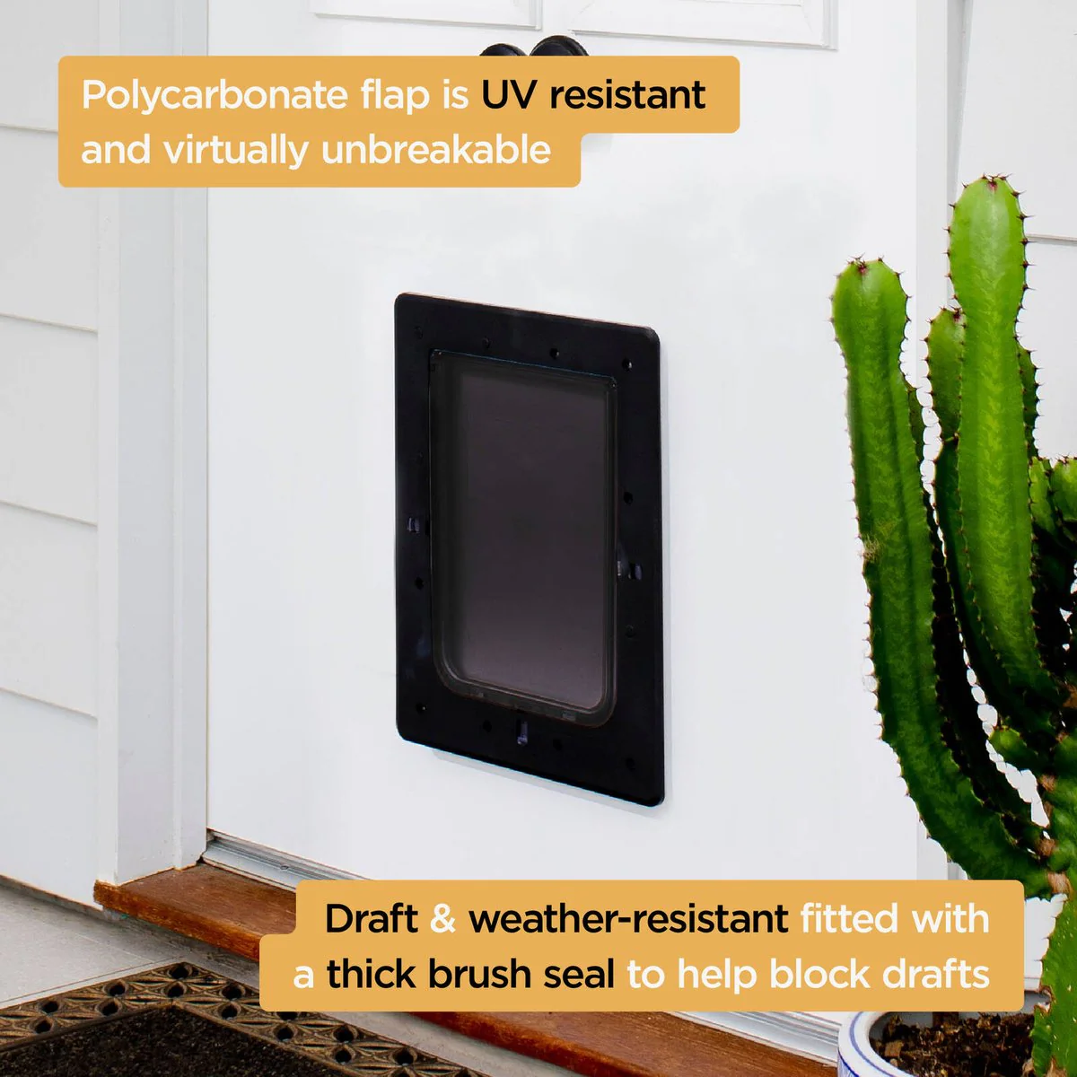 Hakuna Pets Large Black Super Tough Pet Door 295mm x 425mm - Image 4