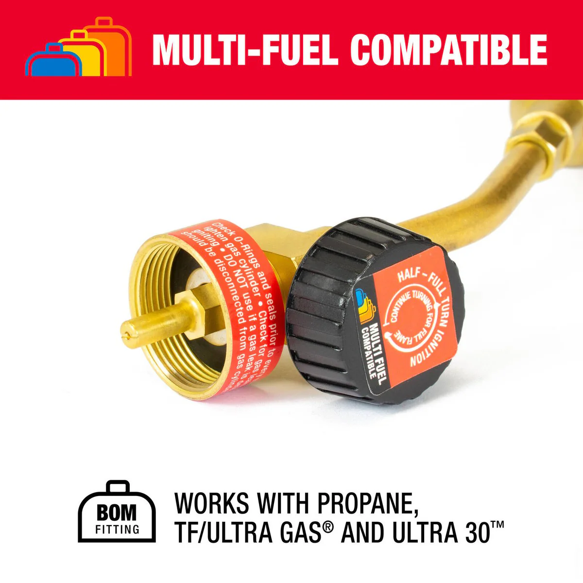 Handyman Burner Kit 5 Piece - Multi-Fuel Torch Set - Adjustable Flame Control - 45mm x 190mm x 80mm - Image 2