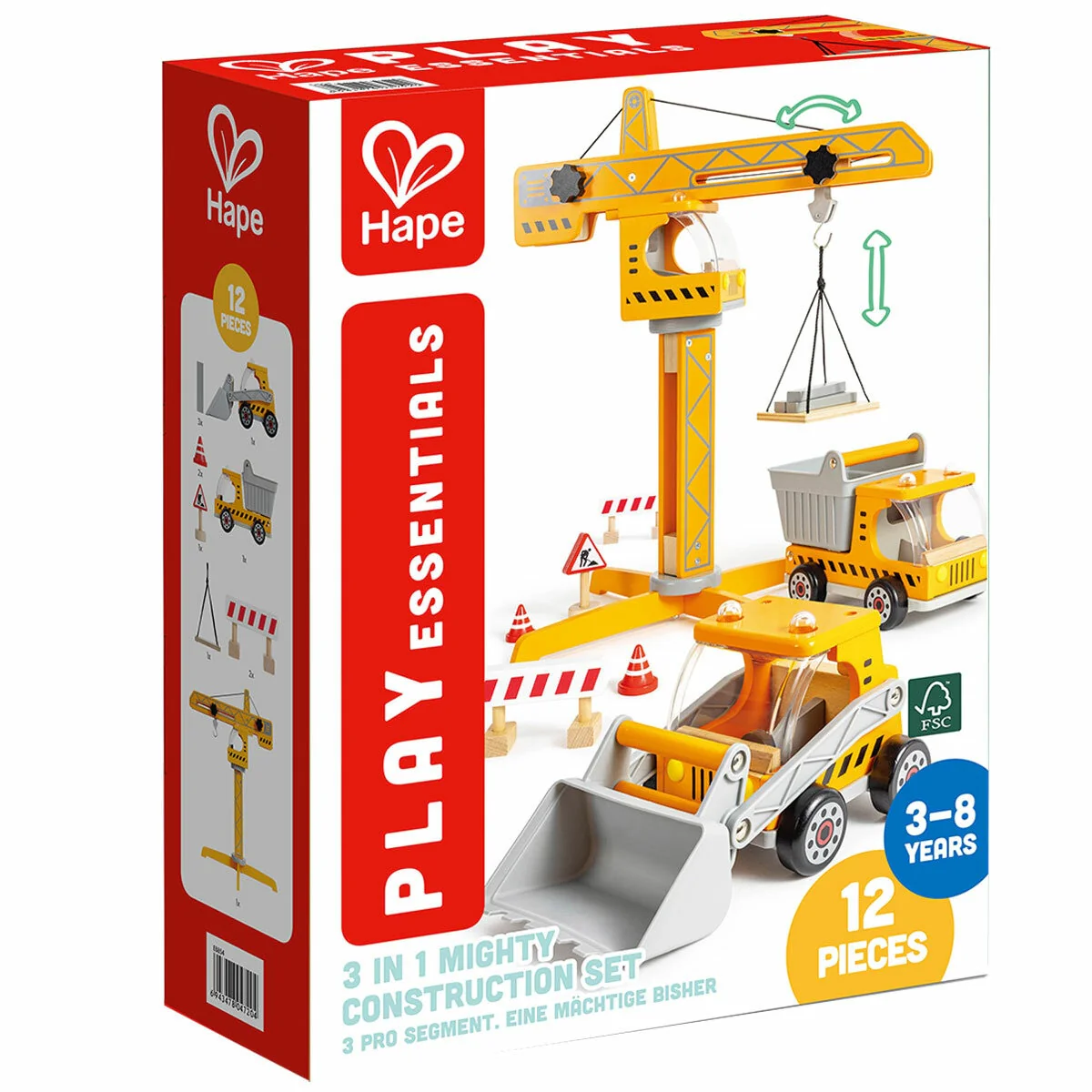 Hape Construction Trio Interactive Play Set E8854 Age 3+ Wooden - Image 6