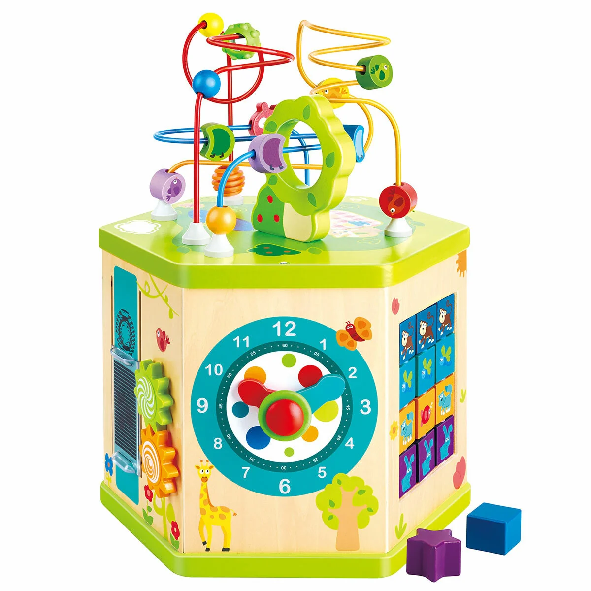 Hape Wooden Hexagonal Activity Cube 7 in 1, Model E8596 - Image 3