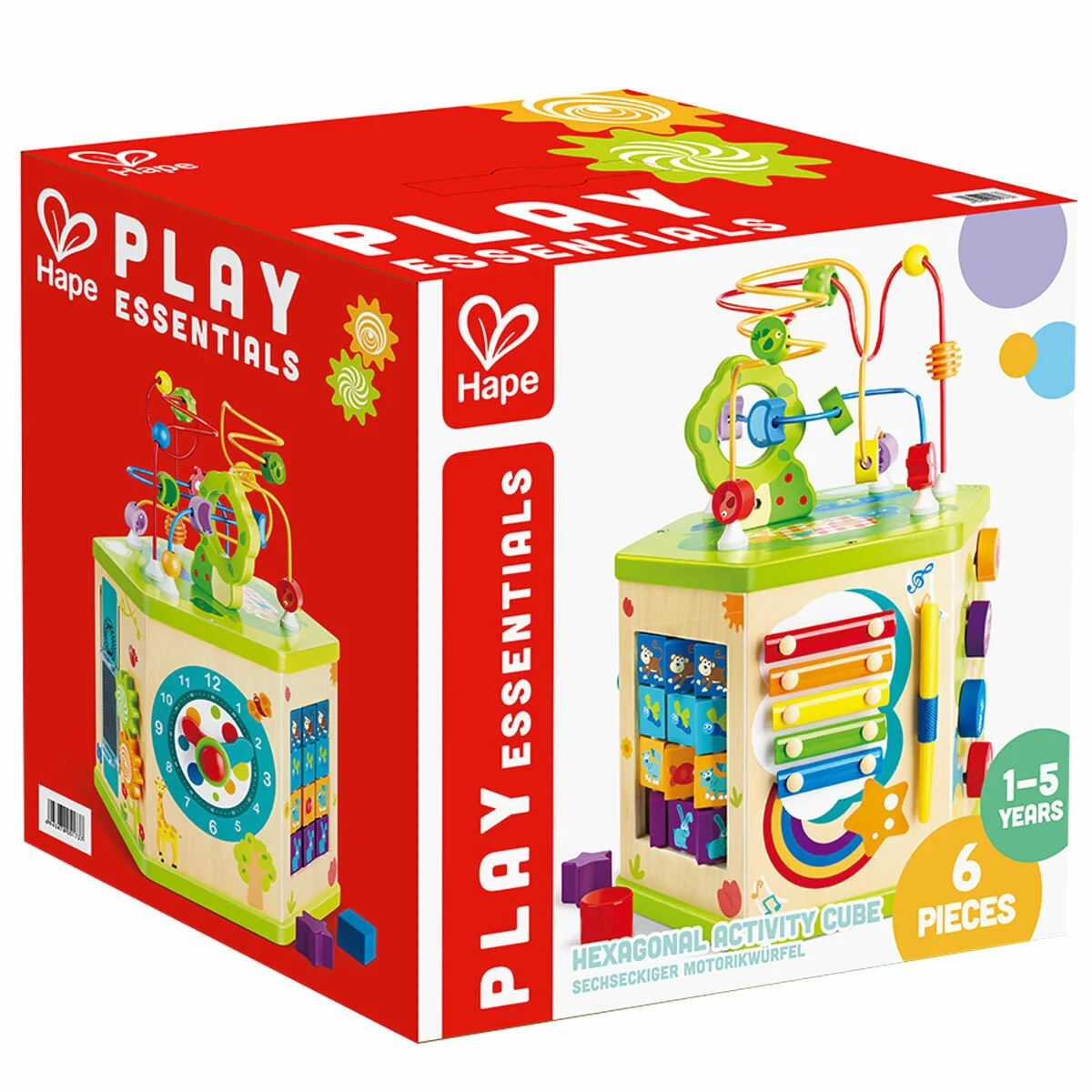 Hape Wooden Hexagonal Activity Cube 7 in 1, Model E8596 - Image 6