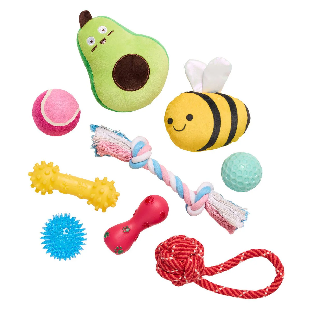 Happy Tails Assorted Pet Toys 9 Pack - 9 Toys - Engaging Playtime - 330mm x 70mm x 300mm