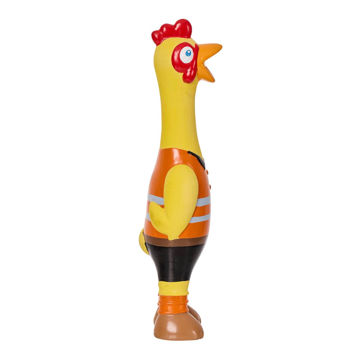 Happy Tails Tradie Chicken Latex Dog Toy - 80mm x 285mm - Durable Squeaker - Image 2