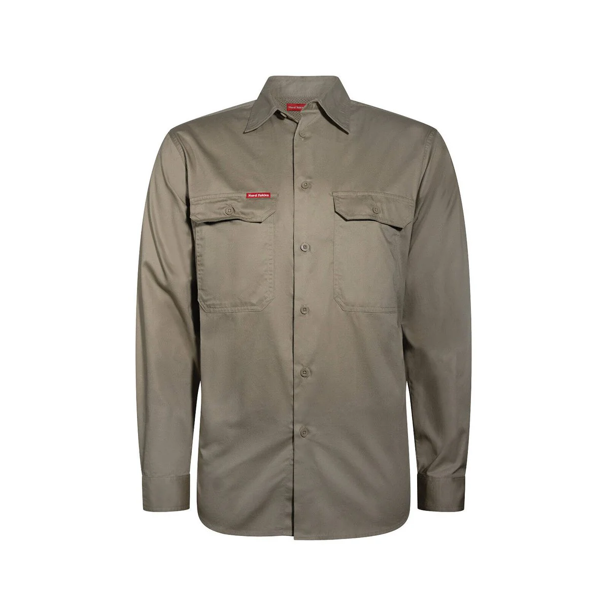 Hard Yakka Core Lightweight Vented Long Sleeve Shirt M - Khaki - Breathable Cotton - Image 2