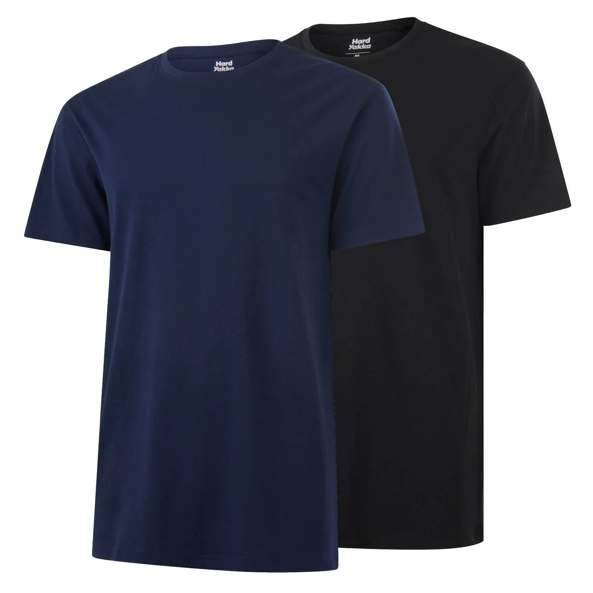 Hard Yakka Core Tee Bundle 2 Pack Size M - Black Navy - Breathable Cotton