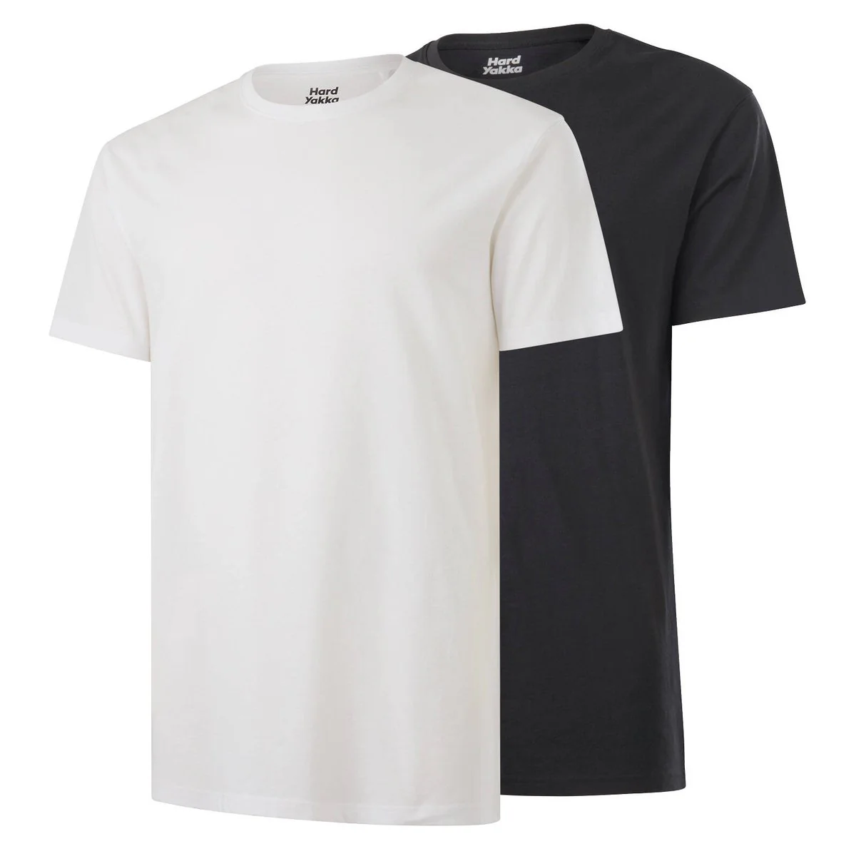Hard Yakka Core Tee Bundle 2 Pack Size M - White Charcoal - 100% Cotton - Breathable