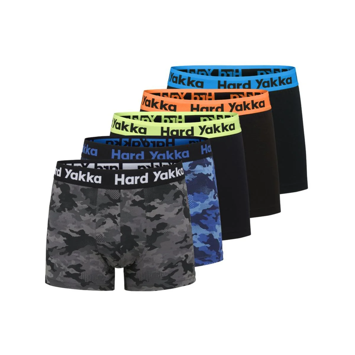 Hard Yakka Cotton Trunks 5 Pack 3XL - Black Camo - Comfort & Durability