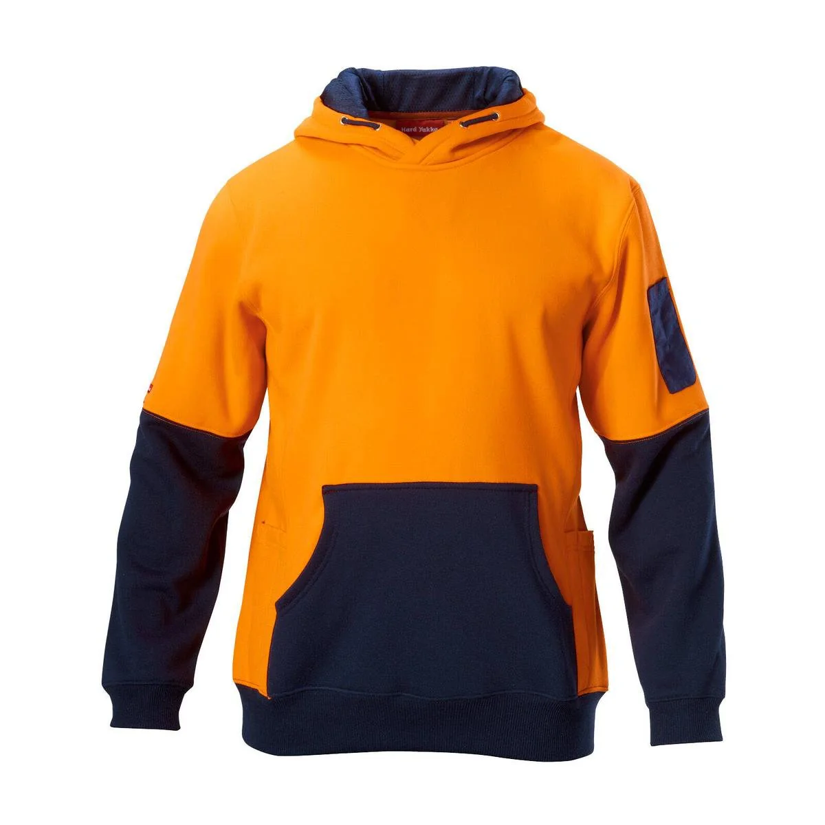 Hard Yakka Hi Vis Hoodie XL - Orange Navy - Brushed Fleece - Pockets