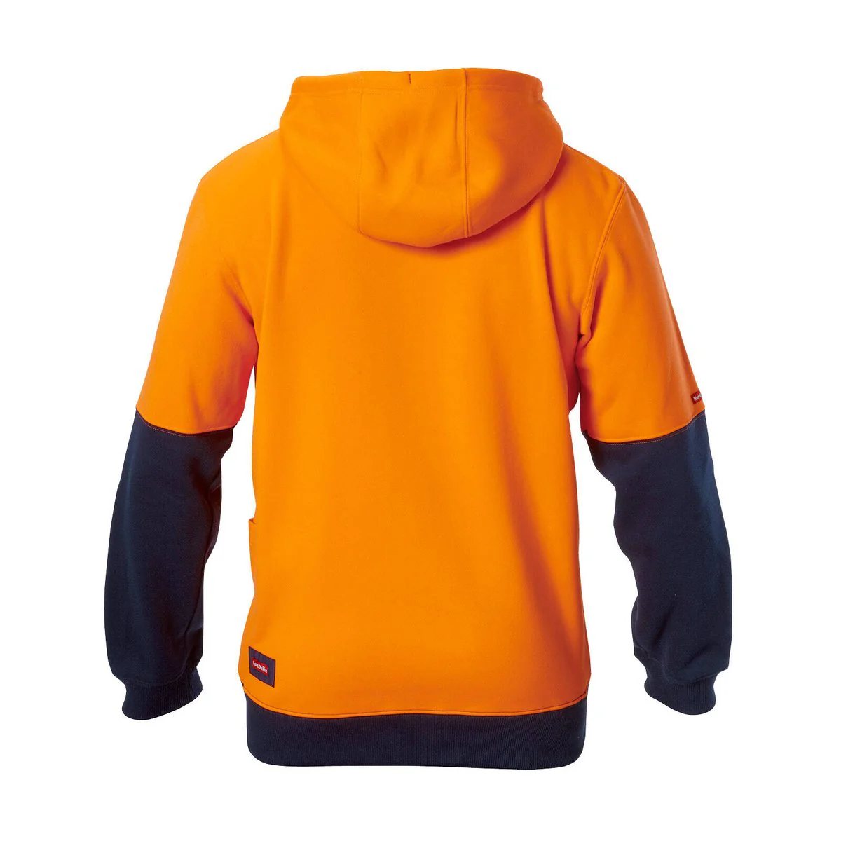 Hard Yakka Hi Vis Hoodie XL - Orange Navy - Brushed Fleece - Pockets - Image 2