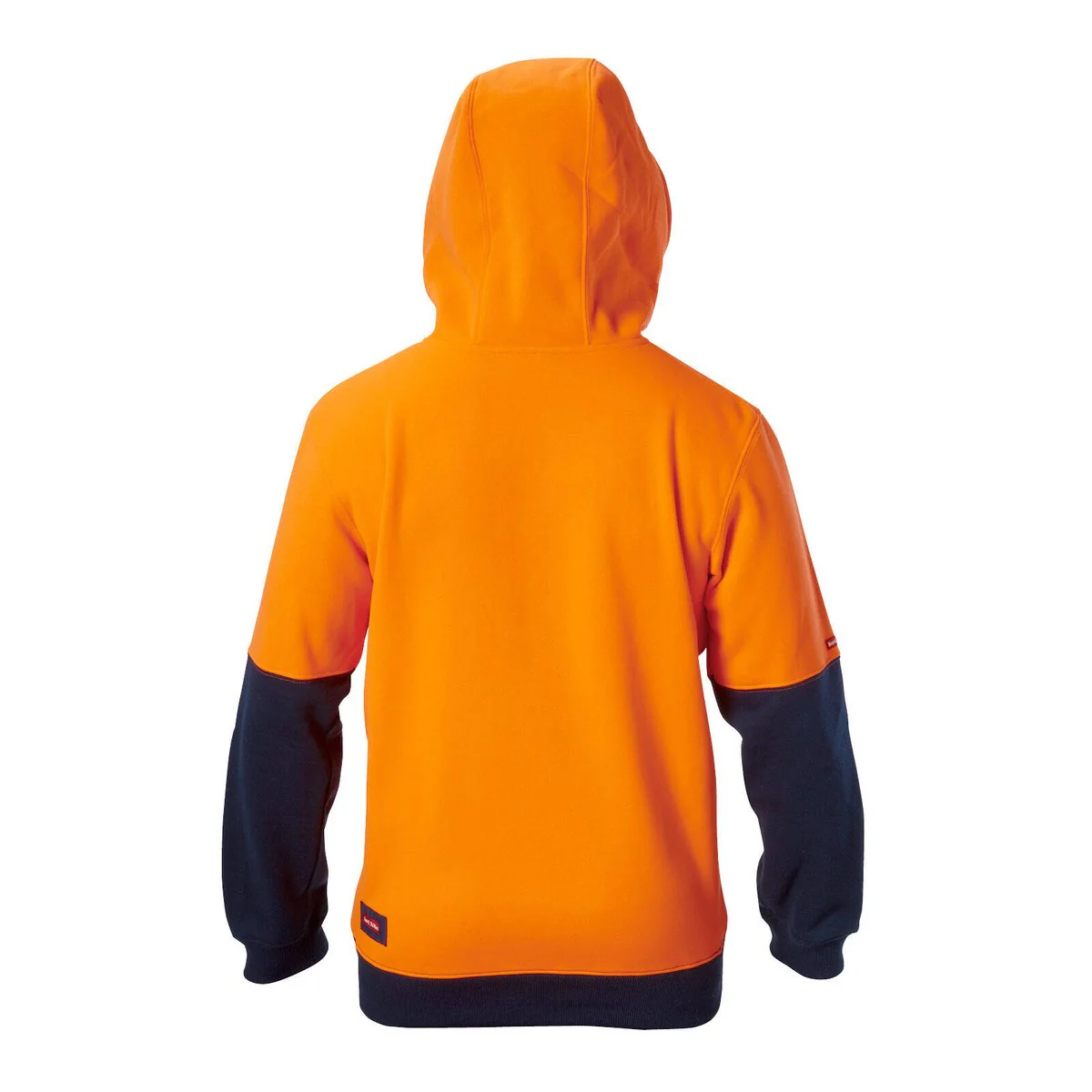 Hard Yakka Hi Vis Hoodie XL - Orange Navy - Brushed Fleece - Pockets - Image 3