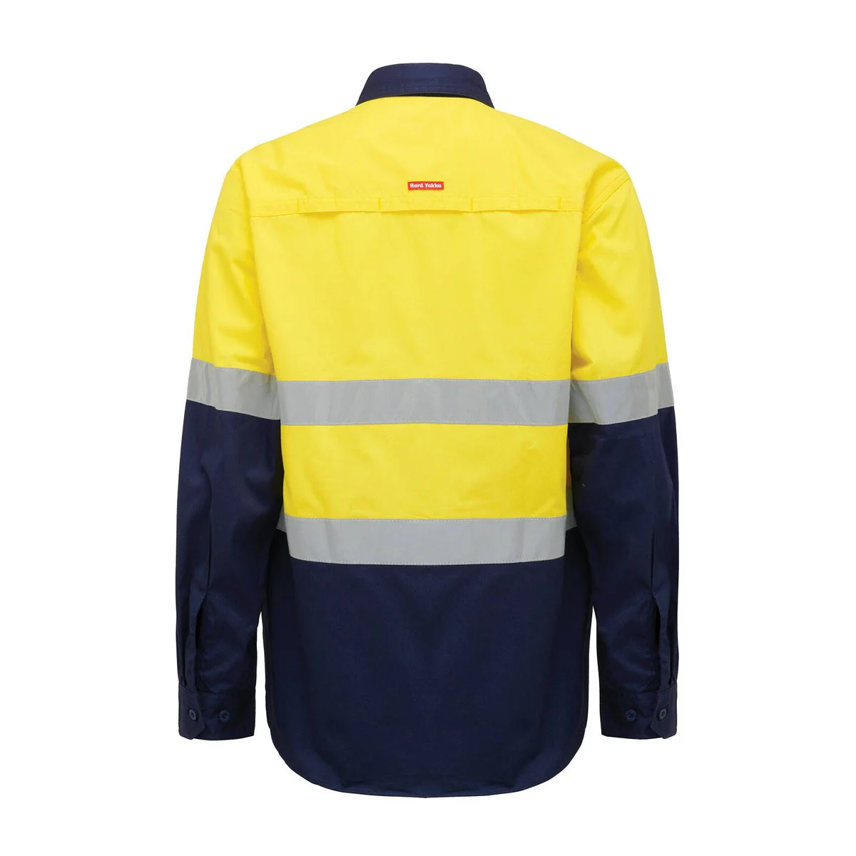 Hard Yakka Hi Vis Taped Long Sleeve Shirt Size S - Yellow Navy - 100% Cotton - Image 3