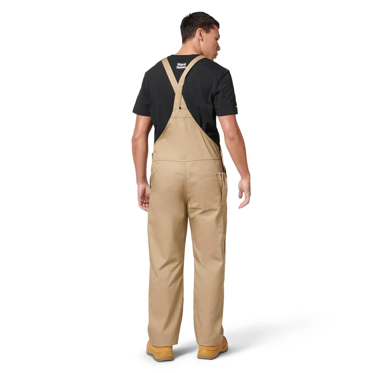 Hard Yakka Khaki Bib Brace Overalls Size 97 - Durable Cotton Drill - Practical Design - Image 3