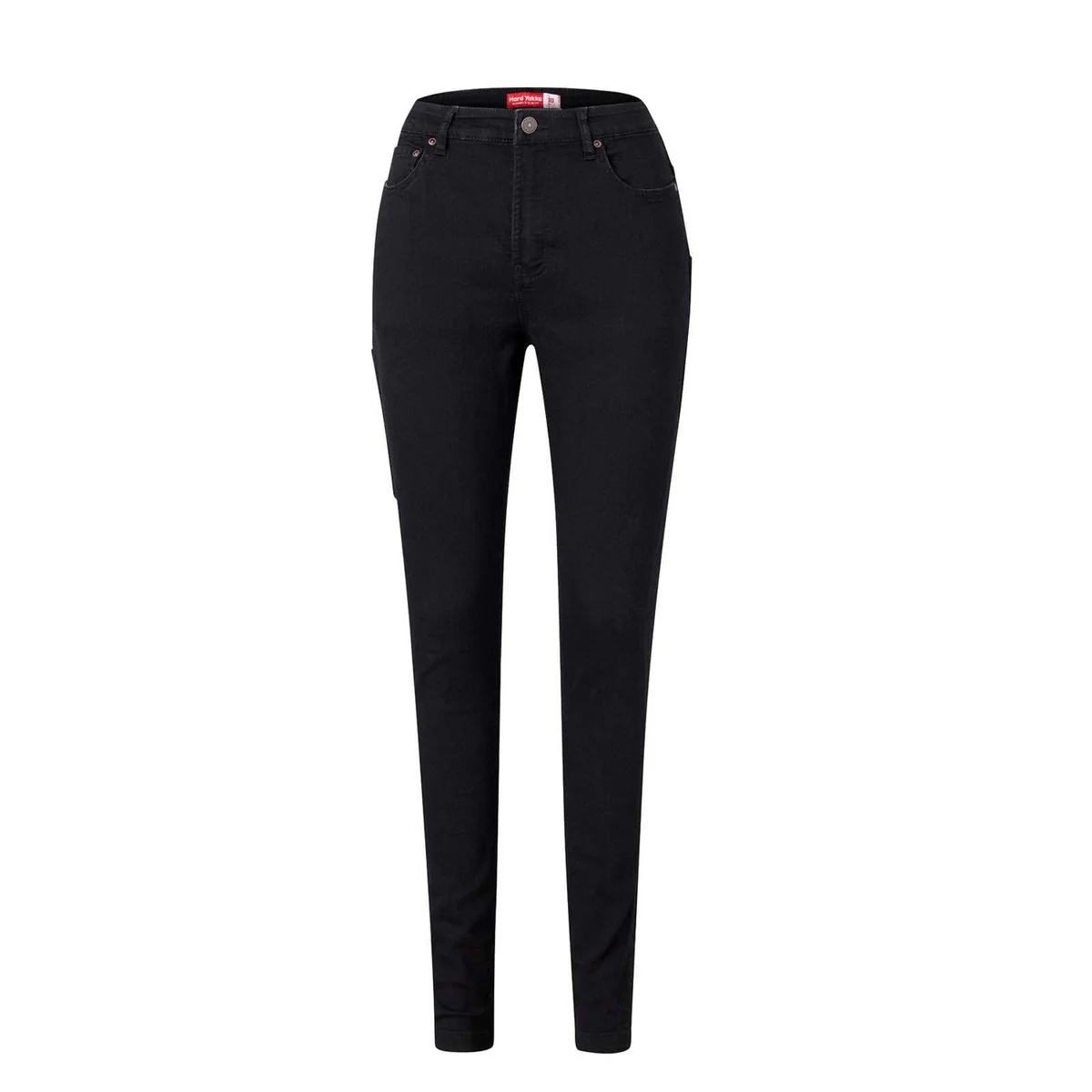 Hard Yakka Women’s High Waisted Slim Fit Jegging Size 8 - Black - Durable Comfort