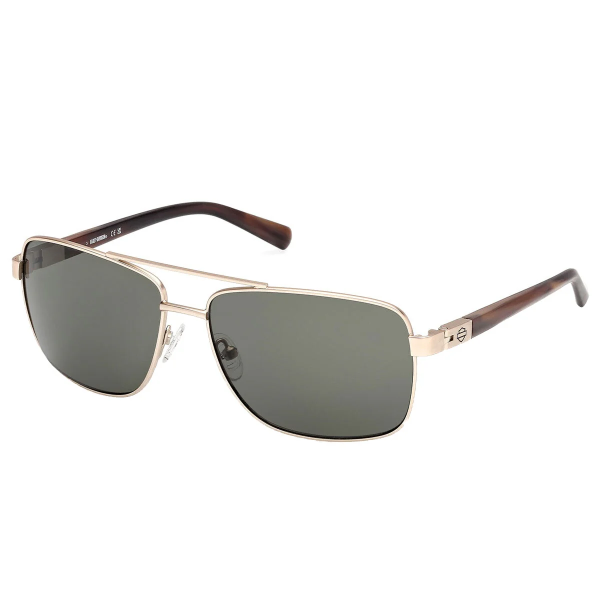 Harley Davidson HD00018 61mm Navigator Stylish Sunglasses Gold Metal Green