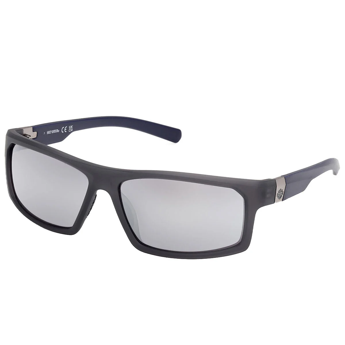 Harley Davidson Men's HD00023 Stylish Sunglasses Grey Injected Blue Mirror