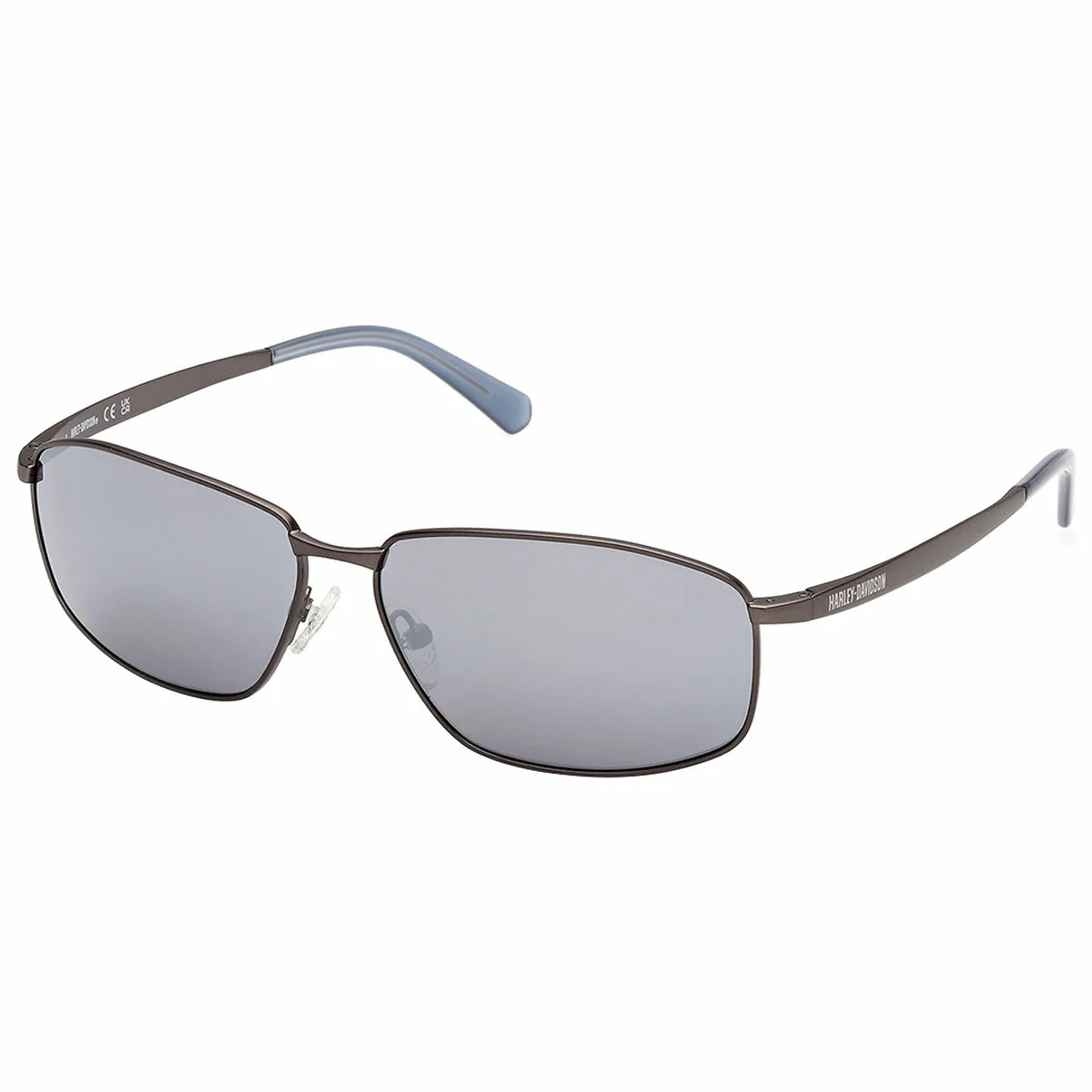 Harley Davidson Men's HD00024 Oval Sunglasses Blue Mirror Metal Gunmetal