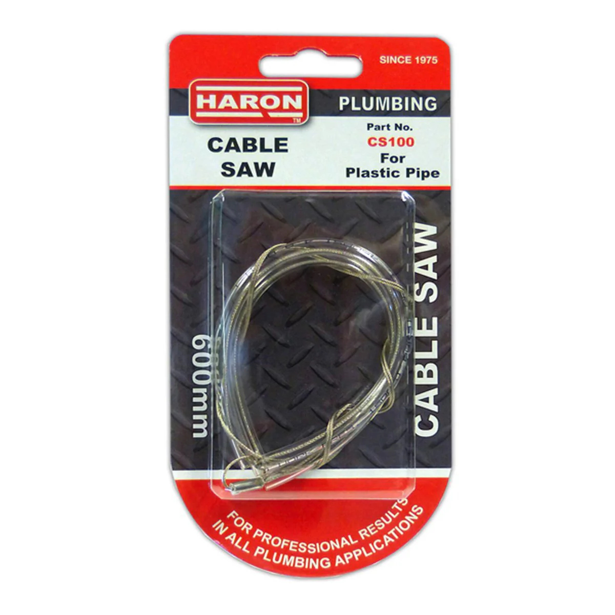 Haron 25 Saw Cable CS100 - 600mm PVC Pipe Cutter - Compact & Lightweight