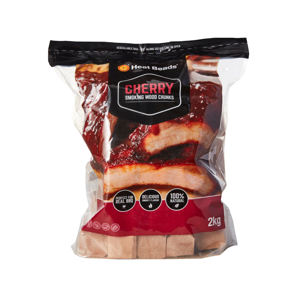 Heat Beads 2kg Cherry Smoking Chunks BBQ Fuel - 2kg Bag - Cherry